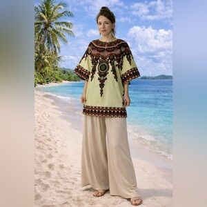 100% Dashiki African shirt XL ptp 25”